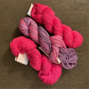 Vibrant Pink and Purple Cascade Yarn Bundle NWT